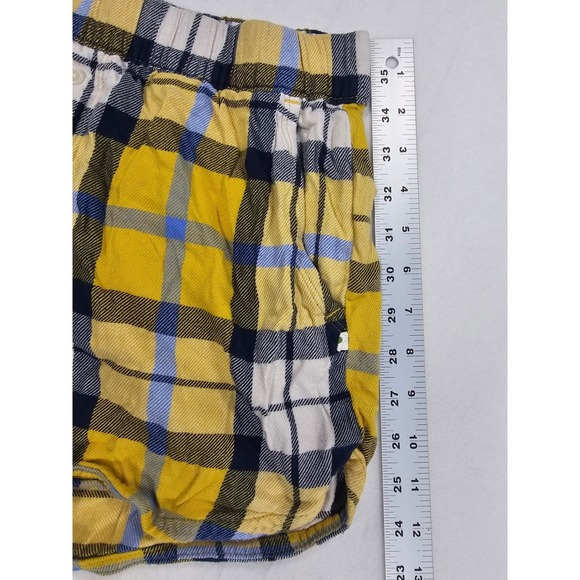 Aerie Plaid Pajama Set Button Up Shirt & Shorts Yellow Blue M Top S Shorts - Picture 11 of 12